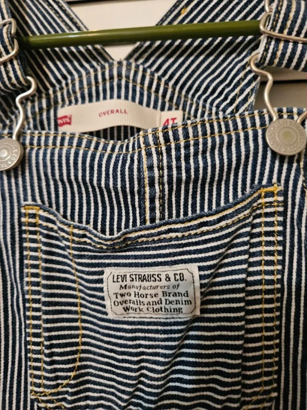 OshKosh B’Gosh Engineer Striped Denim Bib Overalls 4T